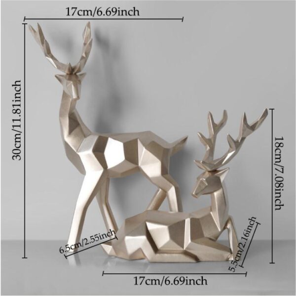 Deers Sculpture Resin Deer Statue Decoration Home Decor Statues Deer Figurines Modern Decoration Deers Table Ornament - Image 3