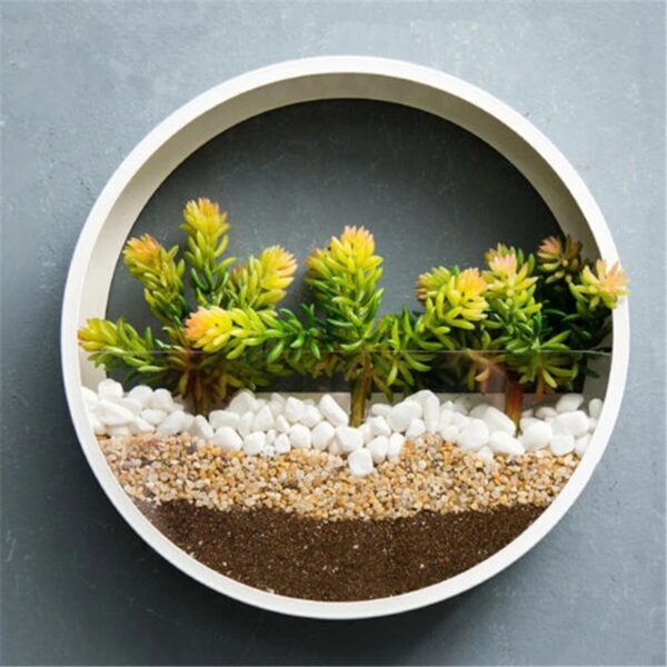 Round Iron Wall Vase Home Living Room Restaurant Hanging Basket Flower Pot Wall Decor Succulent Plant Planters Art Glass Vases - Image 3