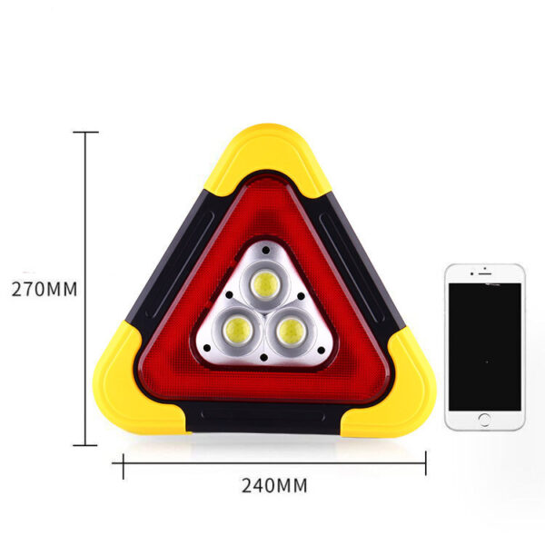 Compatible with Apple, Car Tripod Warning Sign Car Triangle Sign Auto Luminous Car Tripod Parking Reflective Solar Light - Image 3