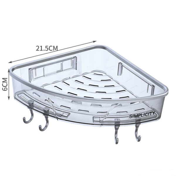 Wall-Mounted Triangle Storagex Rack Bathroom Shelf With Towel Bar Hooks Organizer For Bath Household Bathroom Accessories - Image 5