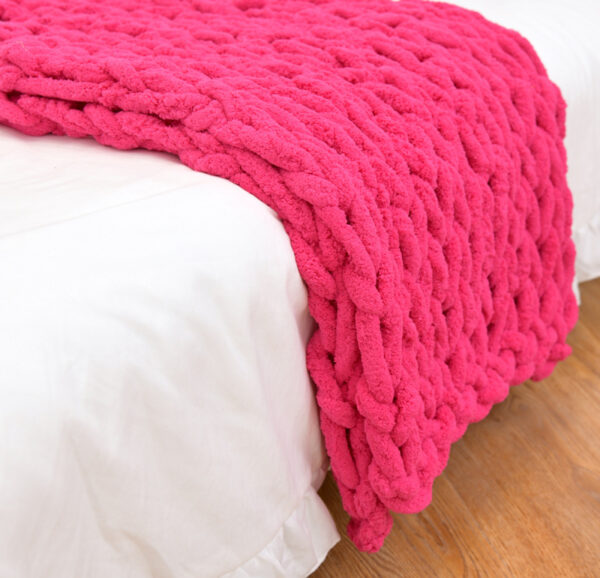 Handmade Coarse Yarn Knitted Chenille Rod Knitted Yarn Sofa Cover Blanket - Image 4