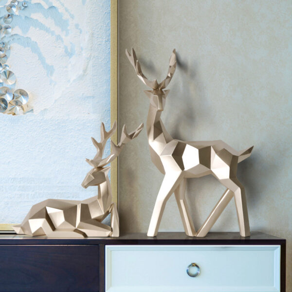 Deers Sculpture Resin Deer Statue Decoration Home Decor Statues Deer Figurines Modern Decoration Deers Table Ornament - Image 6