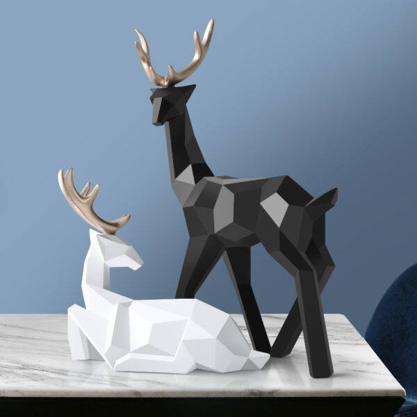 Deers Sculpture Resin Deer Statue Decoration Home Decor Statues Deer Figurines Modern Decoration Deers Table Ornament - Image 7