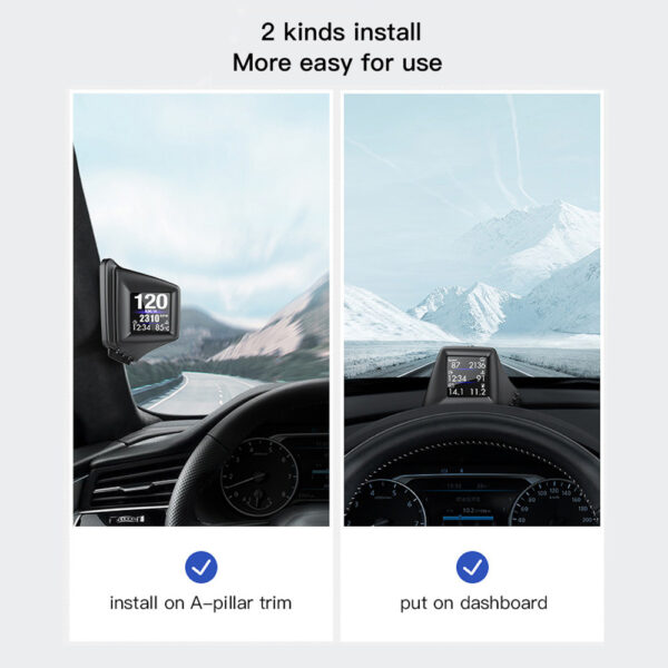 Car Display AP-1 Car HUD Head-up Display OBD GPS Driving Computer Code Table - Image 5