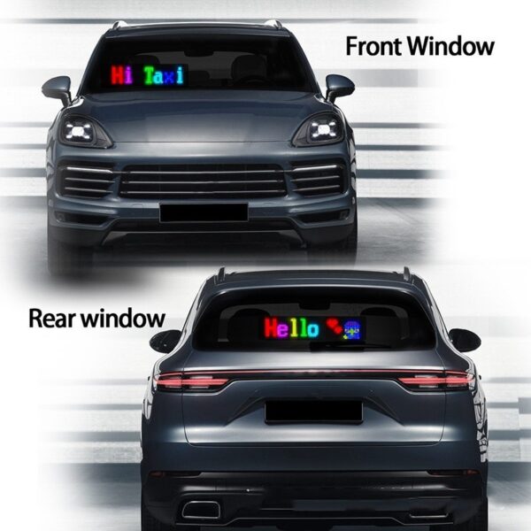 Programmable Car LED Sign LED Full-color Advertising Screen Ultra-thin Display Screen Custom Text Pattern Animation Display Car - Image 9