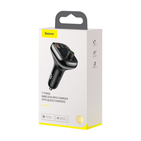 Bluetooth FM Transmitter Car Adapter with Dual USB + Type-C Fast Charging Ports - Image 4